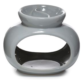 Eden Grey Ceramic Oval Double Dish Oil & Wax Burner Eden Grey Ceramic Oval Double Dish Oil & Wax Burner