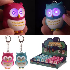 Pink & Blue Hooting Owl LED Keyring with Sound Pink & Blue Hooting Owl LED Keyring with Sound