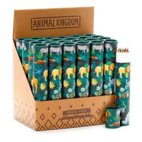 Animal Kingdom Large Pencil Pot with 12 Colouring Pencils Animal Kingdom Large Pencil Pot with 12 Colouring Pencils