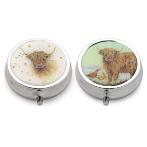 Jan Pashley Highland Coo Cow Pill Box Jan Pashley Highland Coo Cow Pill Box