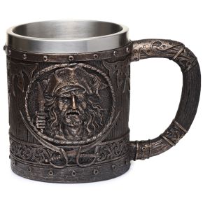 Decorative Brushed Gold Wood Effect Pirate Tankard Decorative Brushed Gold Wood Effect Pirate Tankard
