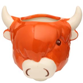 Ceramic Highland Coo Cow Head Wall Planter/Plant Pot Ceramic Highland Coo Cow Head Wall Planter/Plant Pot
