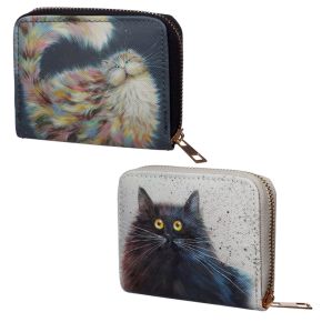 Kim Haskins Cat Zip Around Small Wallet Purse Kim Haskins Cat Zip Around Small Wallet Purse