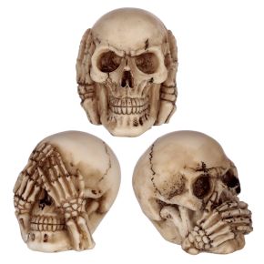 Set of 3 Small See No, Hear No, Speak No Evil Skulls Set of 3 Small See No, Hear No, Speak No Evil Skulls
