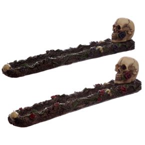Skulls and Roses Ashcatcher Incense Stick Burner Skulls and Roses Ashcatcher Incense Stick Burner