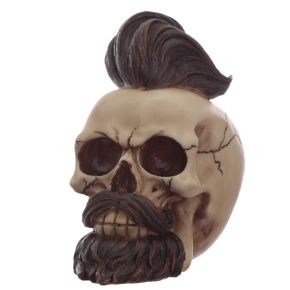 Hipster Mohican Skull Ornament with Beard & Styled Hair Hipster Mohican Skull Ornament with Beard & Styled Hair