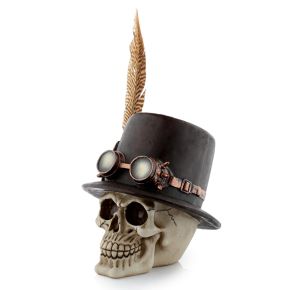 Steampunk Style Skull with Top Hat & Feathers Steampunk Style Skull with Top Hat & Feathers