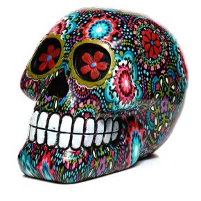 Day of the Dead Floral Print Skull Ornament Day of the Dead Floral Print Skull Ornament