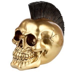 Gold Punk Mohican Skull Ornament Gold Punk Mohican Skull Ornament