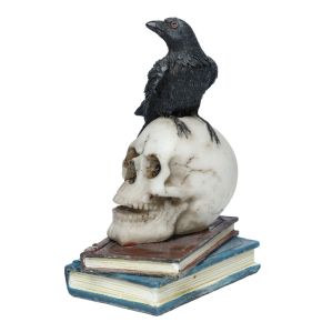 Crow Standing on Skull & Books Ornament Crow Standing on Skull & Books Ornament