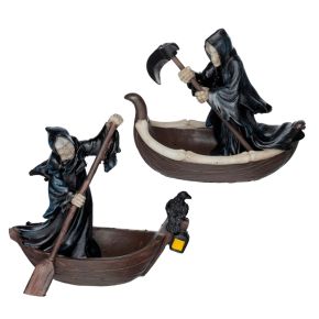 The Reaper Ferryman of Death in Small Boat Ornament The Reaper Ferryman of Death in Small Boat Ornament