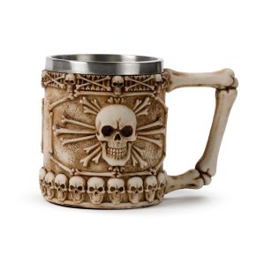 Decorative Skull & Bone Tankard with Bone Handle Decorative Skull & Bone Tankard with Bone Handle