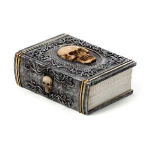 Skull Embellished Book Shaped Trinket Box Skull Embellished Book Shaped Trinket Box