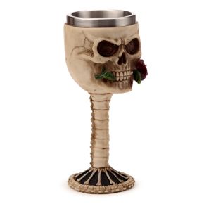 Decorative Skulls with Red Rose in Mouth Goblet Decorative Skulls with Red Rose in Mouth Goblet