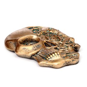 Skull Shaped Ashcatcher Incense Burner with Roses Skull Shaped Ashcatcher Incense Burner with Roses