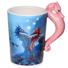 Lisa Parker Seahorse Ceramic Shaped Handle Mug Lisa Parker Seahorse Ceramic Shaped Handle Mug