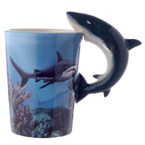 Lisa Parker Shark Ceramic Shaped Handle Mug Lisa Parker Shark Ceramic Shaped Handle Mug