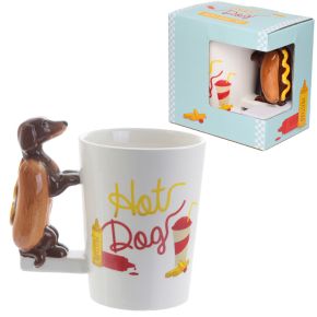Sausage Dog in Bun HOT DOG Fast Food Ceramic Shaped Handle Mug Sausage Dog in Bun HOT DOG Fast Food Ceramic Shaped Handle Mug