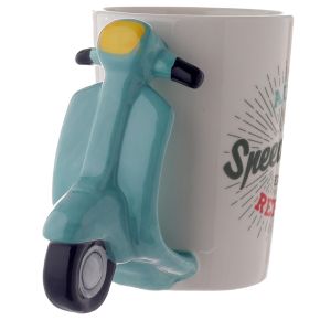 Speed King Scooter Ceramic Shaped Handle Mug Speed King Scooter Ceramic Shaped Handle Mug