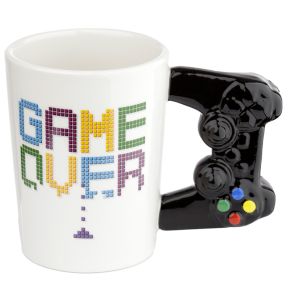 GAME OVER Game Controller Ceramic Shaped Handle Mug GAME OVER Game Controller Ceramic Shaped Handle Mug