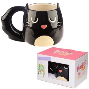 Feline Fine Black Cat Shaped Mug Feline Fine Black Cat Shaped Mug