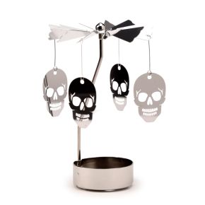 Skull Rotating Carousel Spinning Tea Light Candle Holder Skull Rotating Carousel Spinning Tea Light Candle Holder