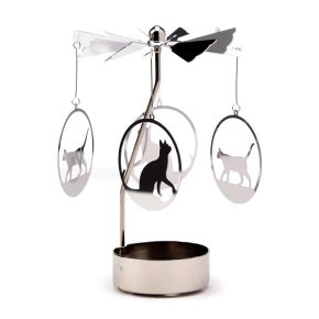 Cat Rotating Carousel Spinning Tea Light Candle Holder Cat Rotating Carousel Spinning Tea Light Candle Holder