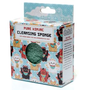 Maneki Neko Lucky Cat Pure Konjac Cleansing Sponge with Green Tea Maneki Neko Lucky Cat Pure Konjac Cleansing Sponge with Green Tea