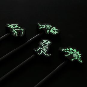 Dinosaur Pencil & Glow in the Dark Skeleton Eraser Topper Dinosaur Pencil & Glow in the Dark Skeleton Eraser Topper