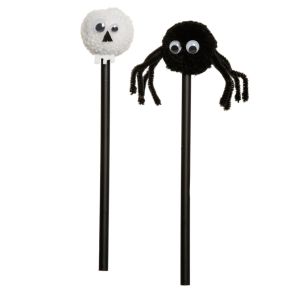 Skull & Spider Pom Pom Pencil Skull & Spider Pom Pom Pencil