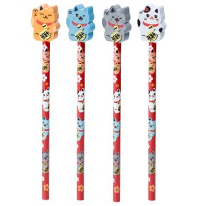 Maneki Neko Lucky Cat Pencil & Eraser Topper Maneki Neko Lucky Cat Pencil & Eraser Topper