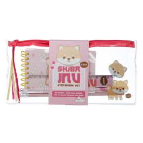 Adoramals Pets Shiba Inu Dog 7 Piece Clear Pencil Case Stationery Set Adoramals Pets Shiba Inu Dog 7 Piece Clear Pencil Case Stationery Set