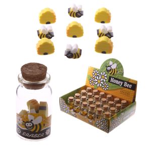 Cute Honey Bee Mini Erasers in a Jar Cute Honey Bee Mini Erasers in a Jar
