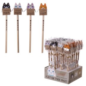 Cute Cat in a Box Pencil & Eraser Topper Cute Cat in a Box Pencil & Eraser Topper