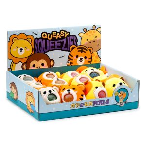 Queasy Squeezies Adoramals Lion, Giraffe, Monkey, Tiger Plush Squeezy Toy Queasy Squeezies Adoramals Lion, Giraffe, Monkey, Tiger Plush Squeezy Toy