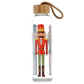 Christmas Nutcracker 500ml Glass Water Bottle Christmas Nutcracker 500ml Glass Water Bottle