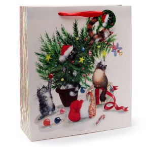 Kim Haskins Christmas Cats Gift Bag Extra Large Kim Haskins Christmas Cats Gift Bag Extra Large