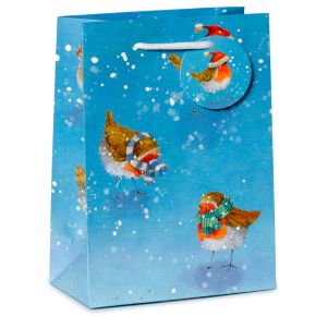 Jan Pashley Christmas Robin Gift Bag Medium Jan Pashley Christmas Robin Gift Bag Medium