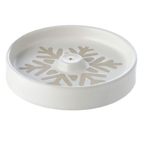 Christmas Snowflake White Stoneware Ashcatcher Incense Burner Dish Christmas Snowflake White Stoneware Ashcatcher Incense Burner Dish