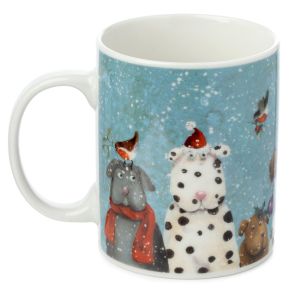 Jan Pashley Christmas Dogs Porcelain Mug Jan Pashley Christmas Dogs Porcelain Mug