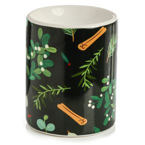 Mistletoe & Pine Christmas Festive Floral Printed Ceramic Oil Burner Mistletoe & Pine Christmas Festive Floral Printed Ceramic Oil Burner