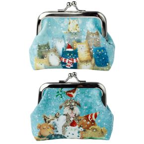 Jan Pashley Christmas Cats & Dogs Tic Tac Purse Jan Pashley Christmas Cats & Dogs Tic Tac Purse