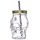Glass Skull Drinking Jar with Metal Lid & Stripy Straw