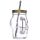 Glass Skull Drinking Jar with Metal Lid & Stripy Straw